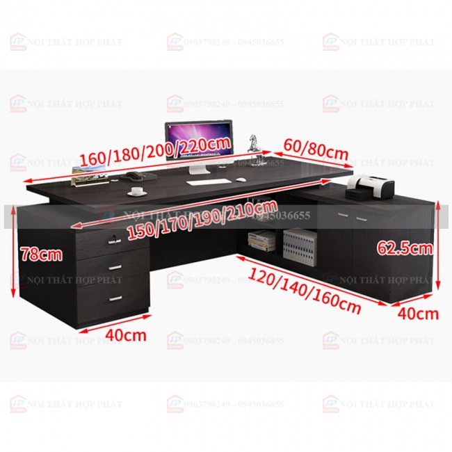 Bàn Làm Việc Cao Cấp Gỗ Thiết Kế BLVCCG007